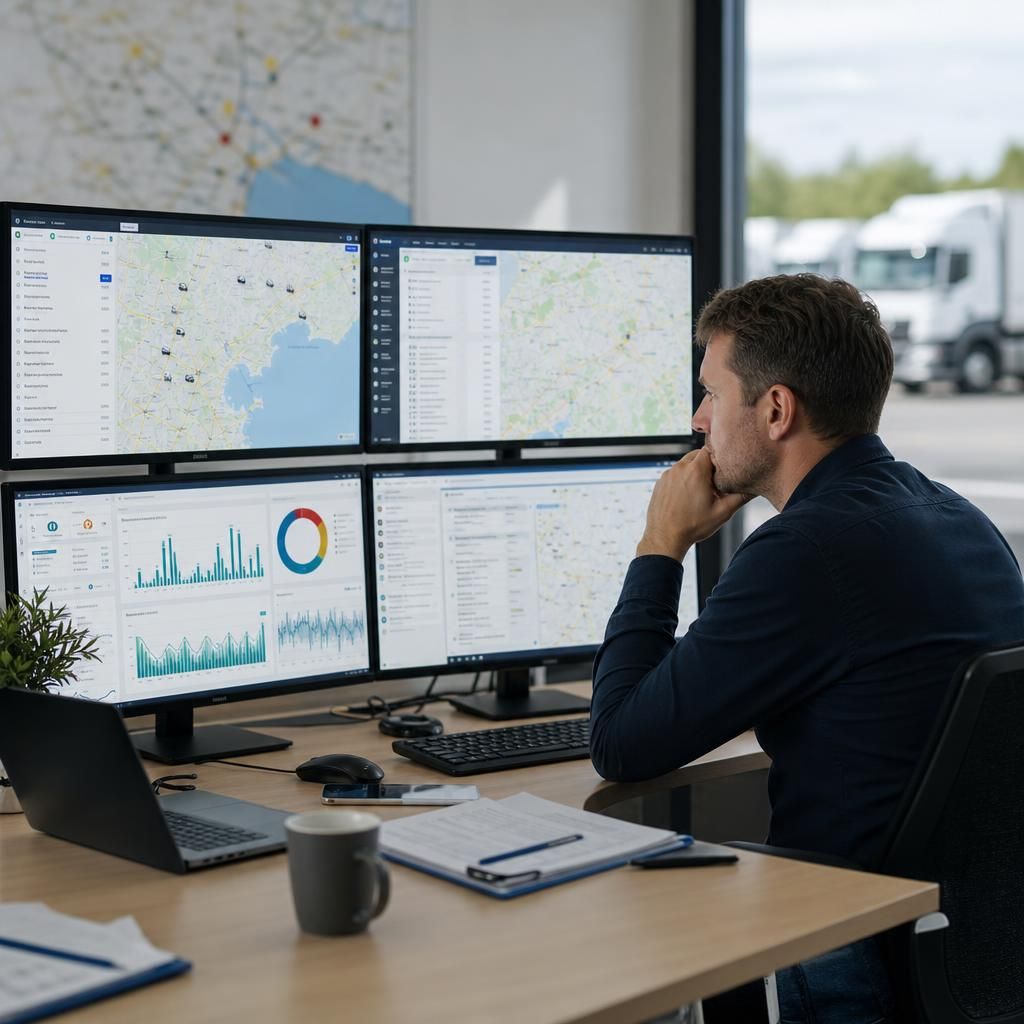 Dashboard displaying driver behaviour analytics