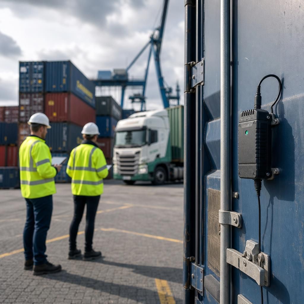 Workers securely loading cargo into a truck