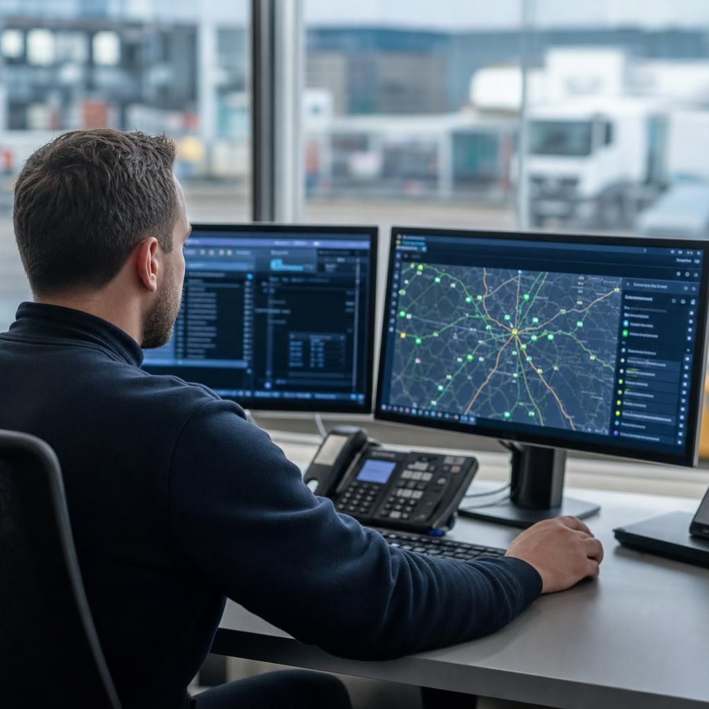 Fleet data analytics dashboard on a computer screen