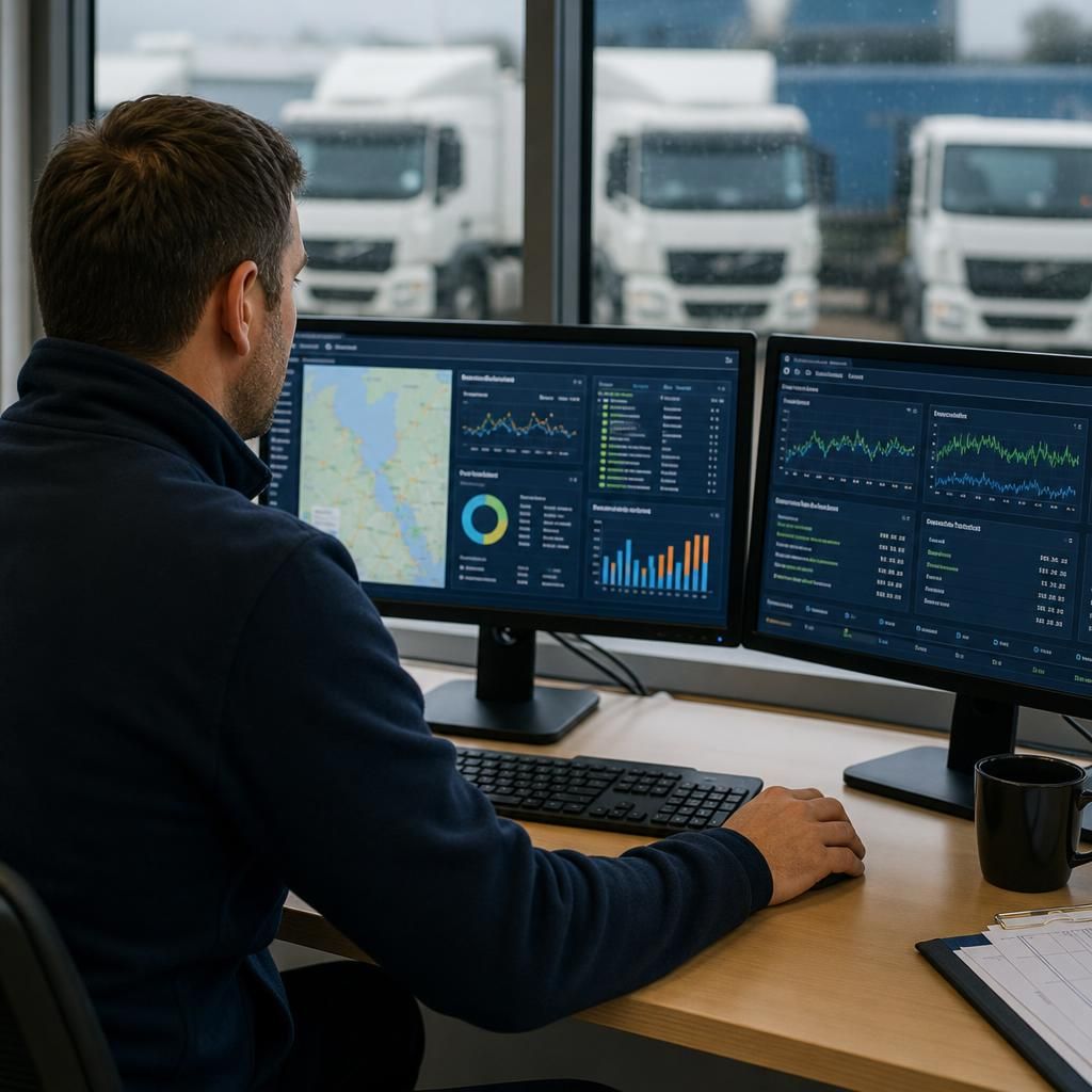 Dashboard analytics showing vehicle tracking data