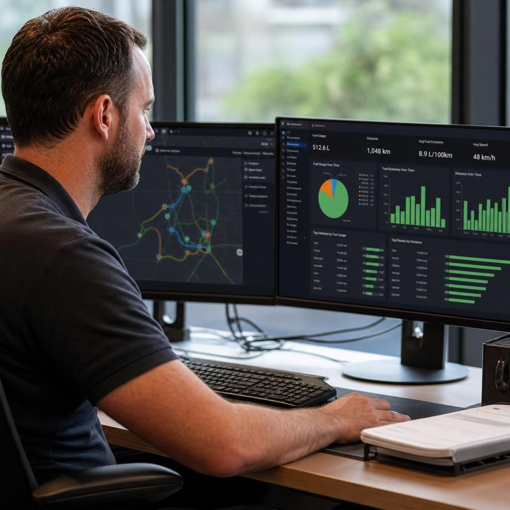 Telematics system interface with fuel metrics