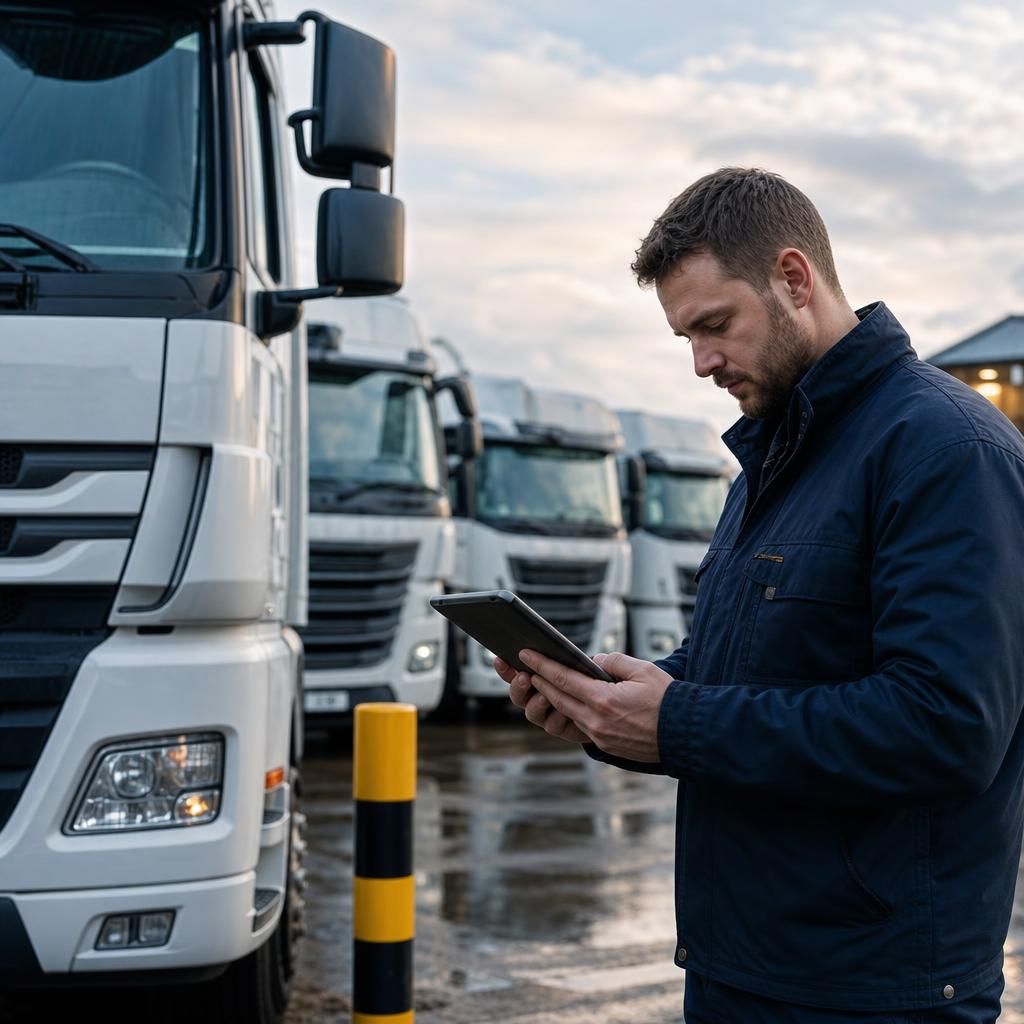 Fleet of vehicles equipped with GPS for fuel management