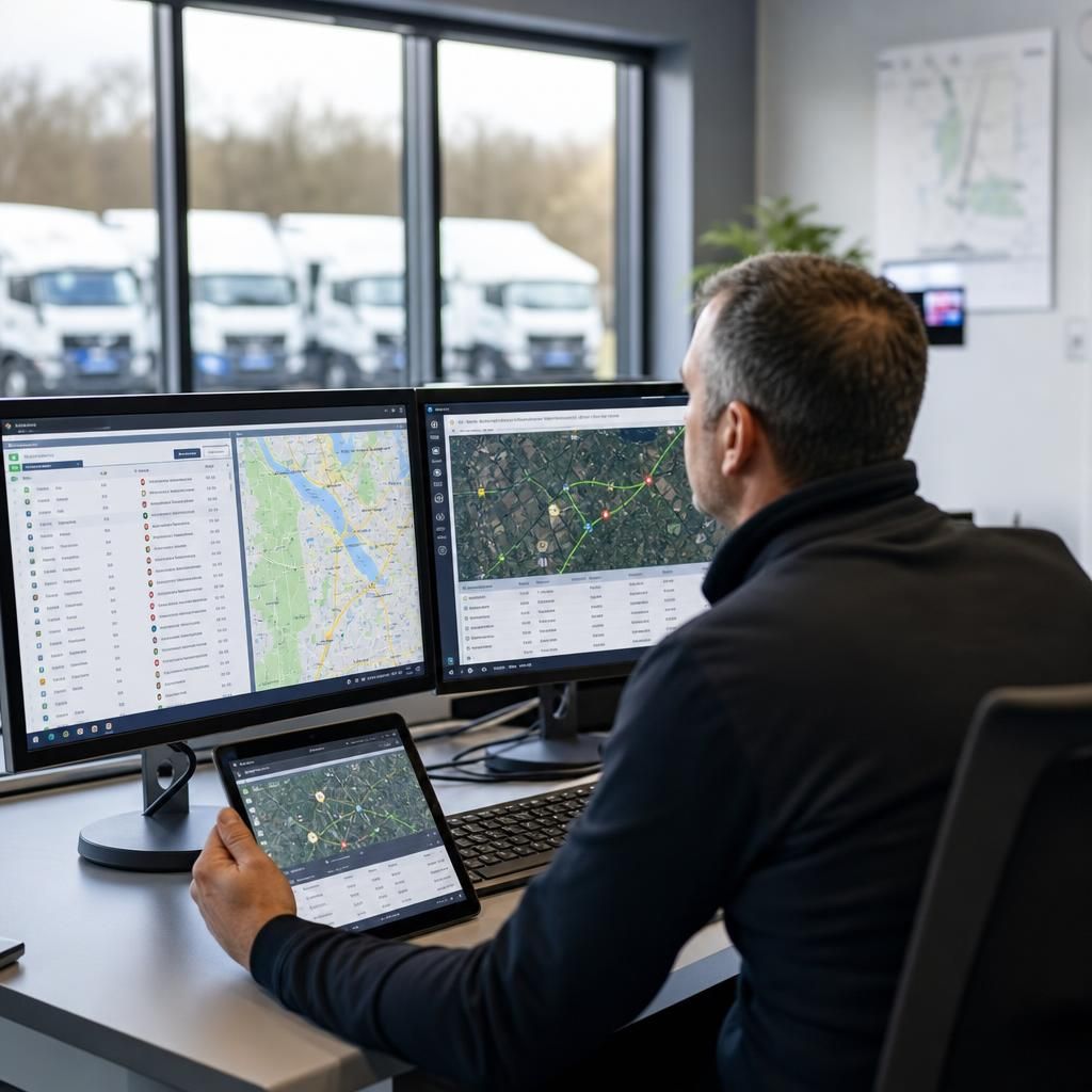 Digital interface displaying advanced GPS tracking technology with enhanced features.