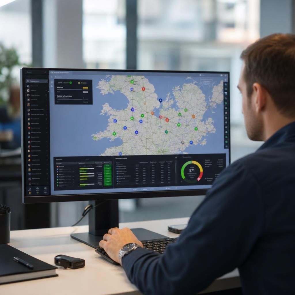 Illustration of GPS integration with business management software