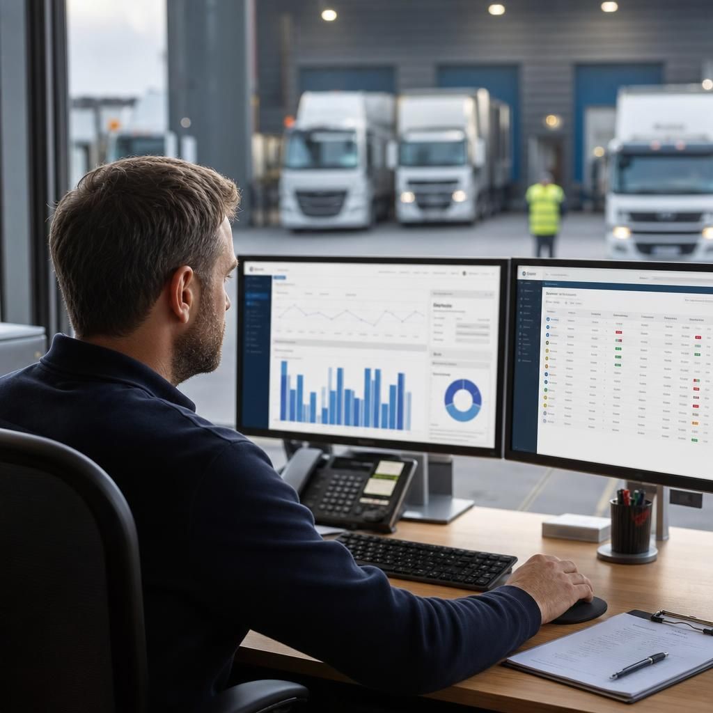 Dashboard displaying maintenance data analytics