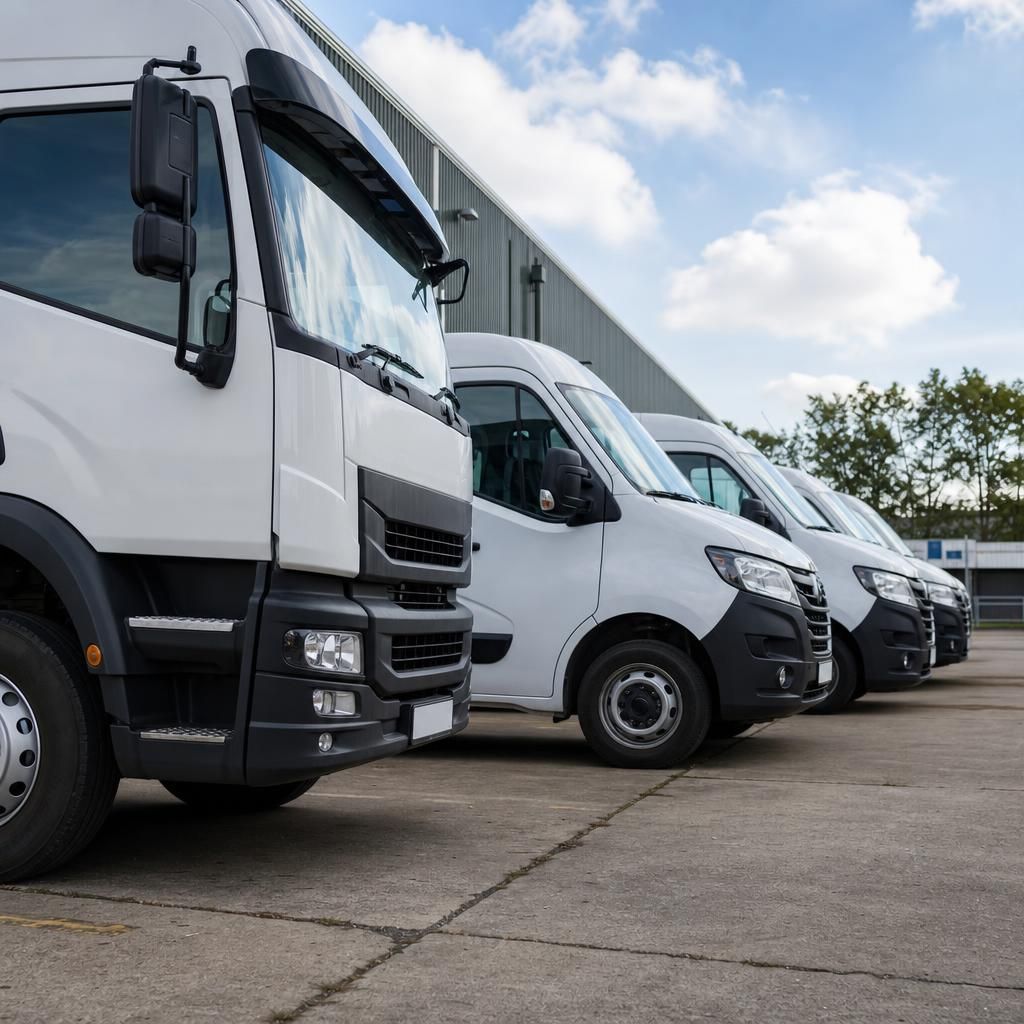 Fleet manager reviewing cost reports on a digital device