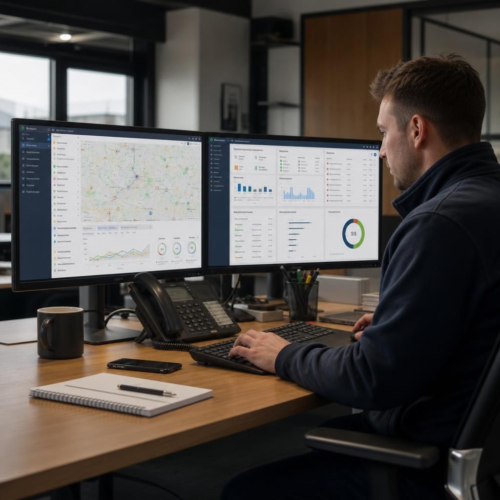 Map highlighting asset locations for security tracking