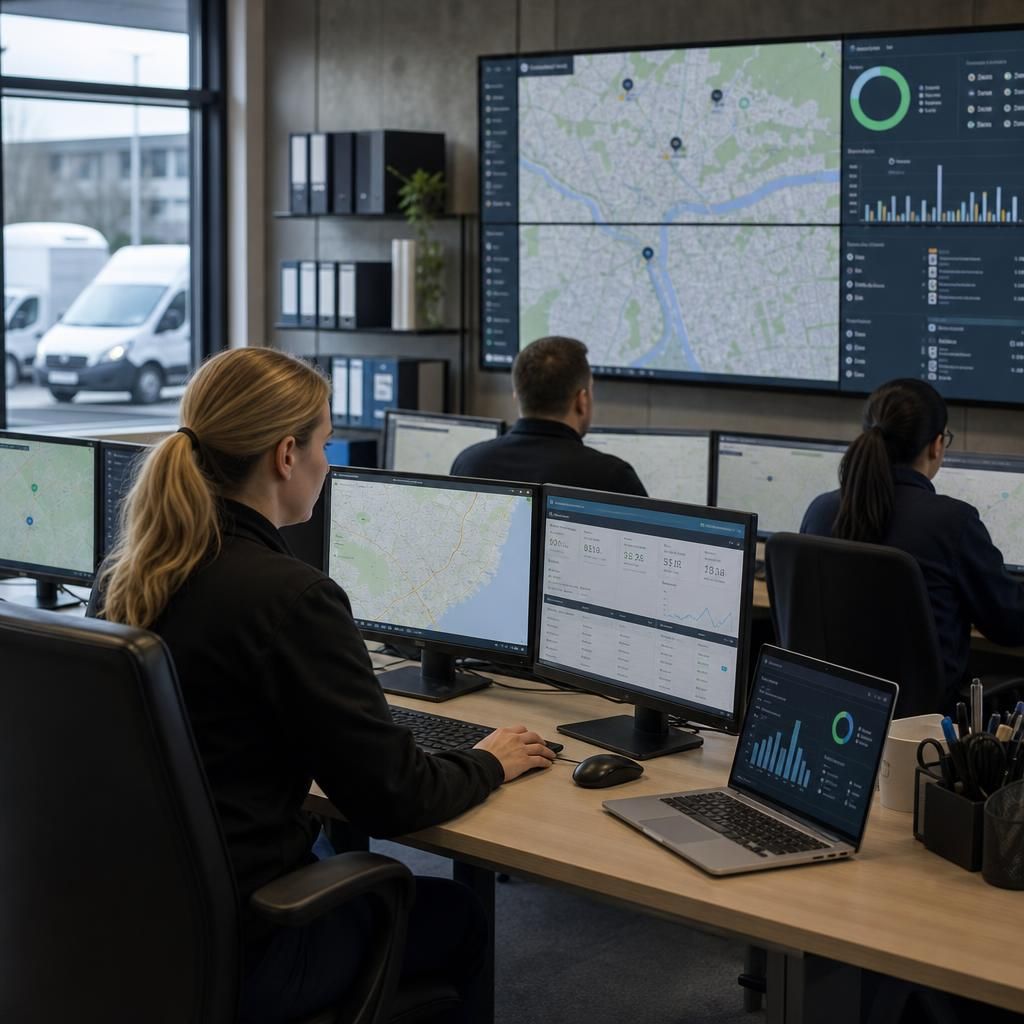 User interface of a fleet tracking application