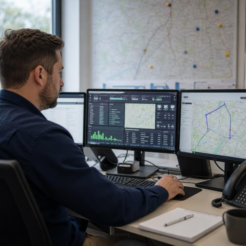 Route planning software on a tablet