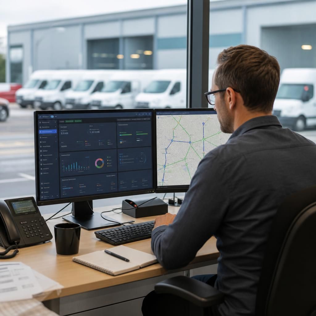 Driver data being analysed on screen