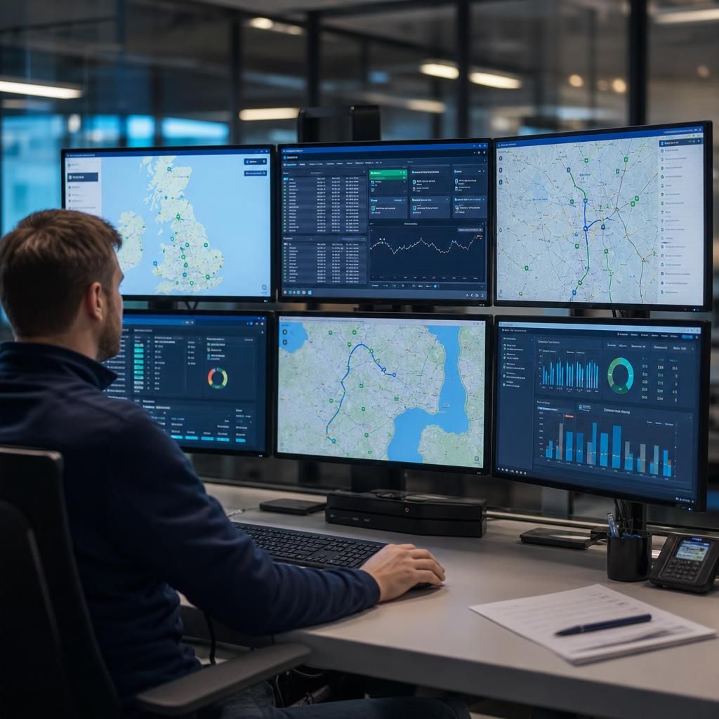 Telematics dashboard showcasing fleet data