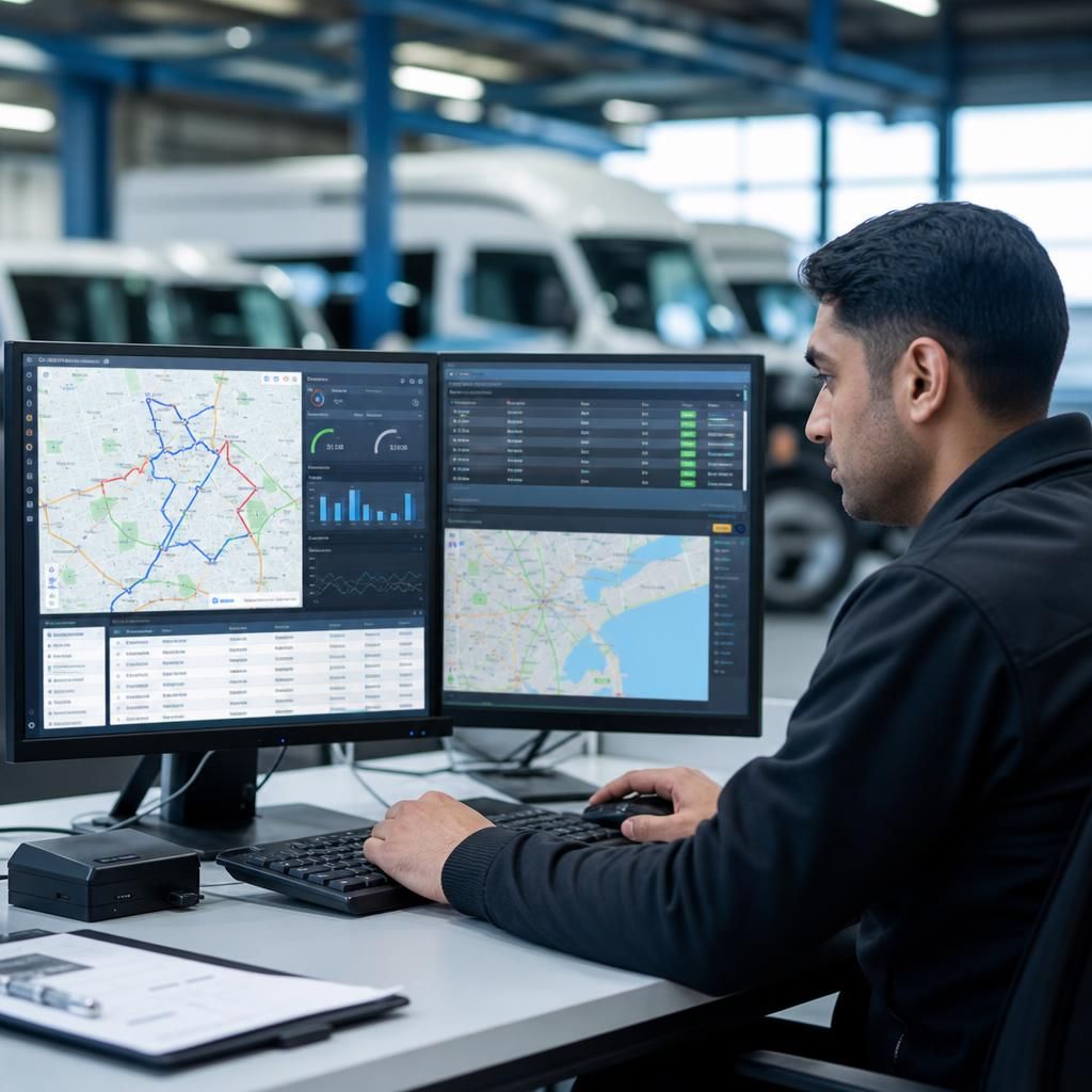 Fleet route planning on map