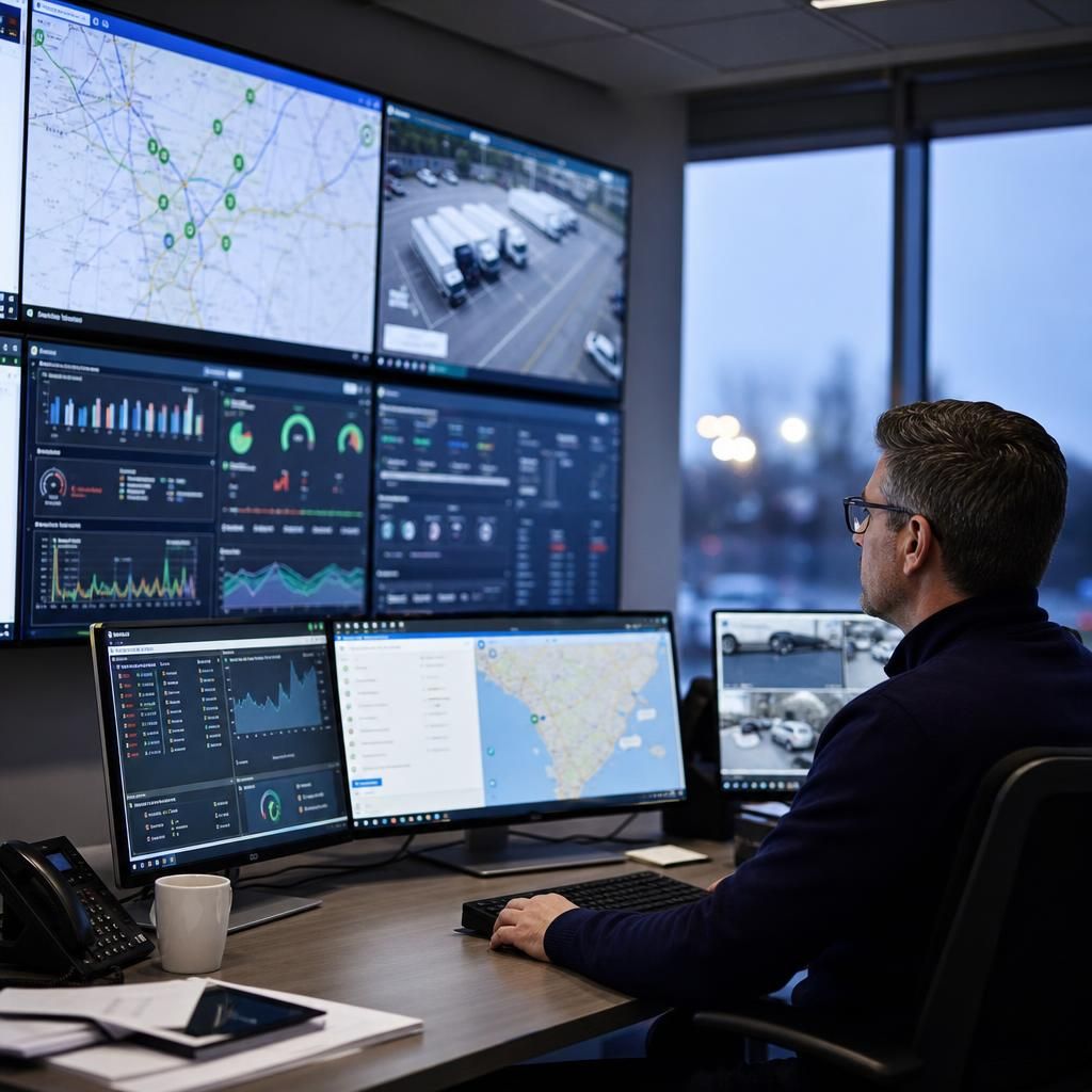 Telematics dashboard showing vehicle data