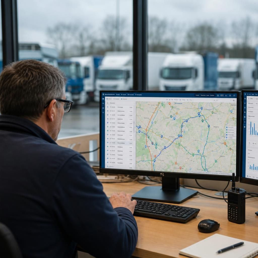 Comprehensive fleet analytics on a computer screen