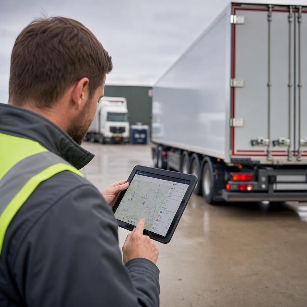 Securely locked trailer with GPS tracking enabled