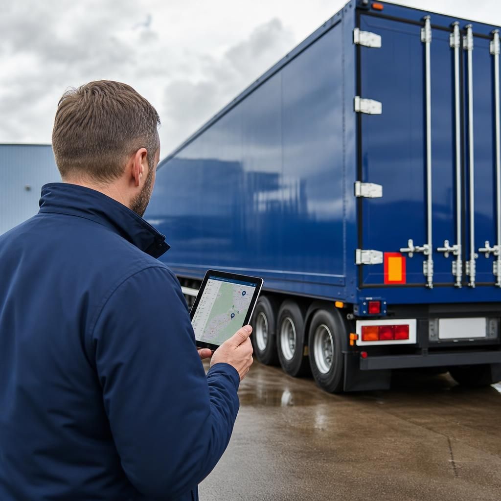 Diagram showing integration of GPS trackers with fleet management software