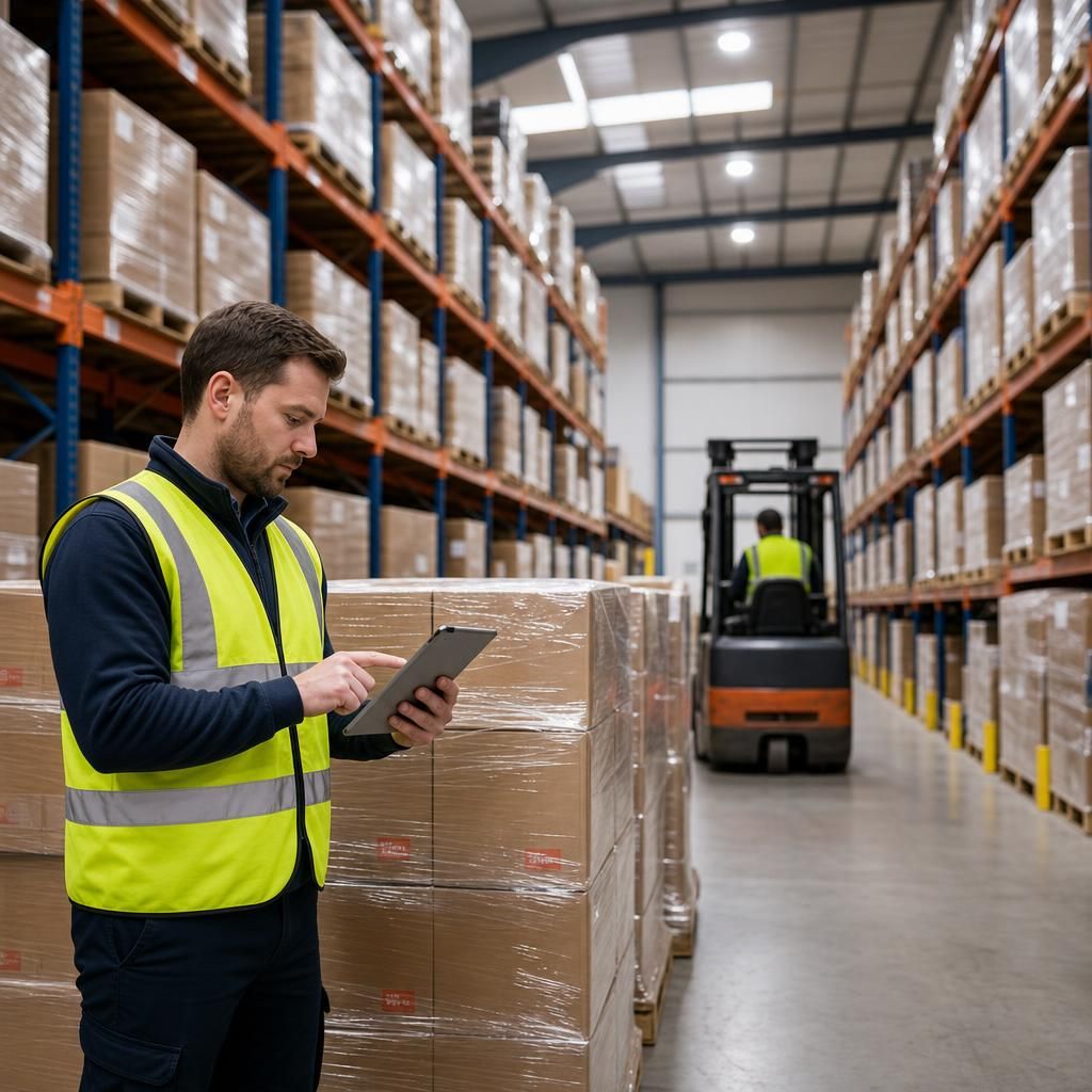 Warehouse with GPS tracking devices
