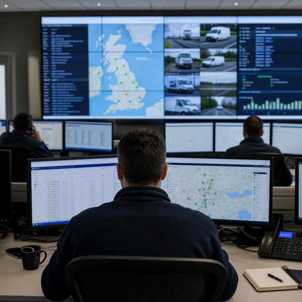Security vehicles on patrol tracked via GPS