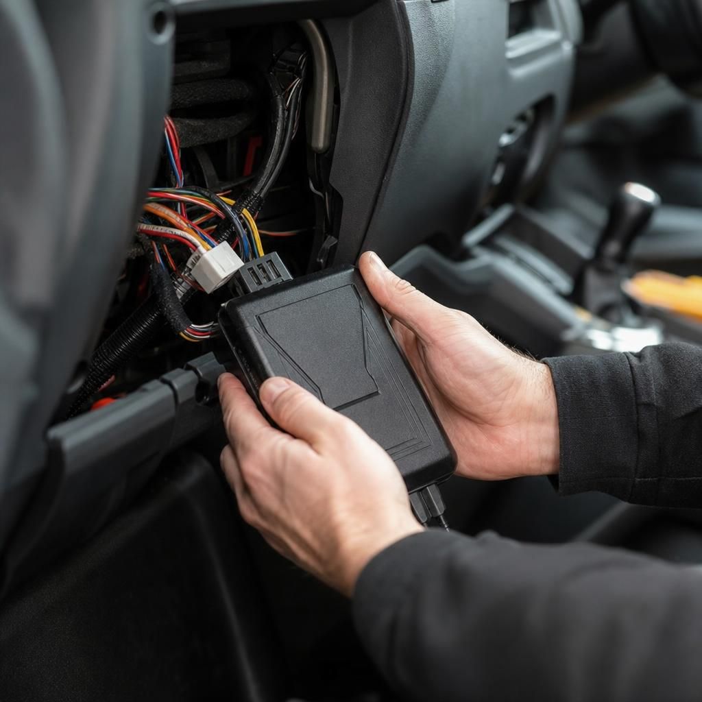 GPS tracker installation on vehicle