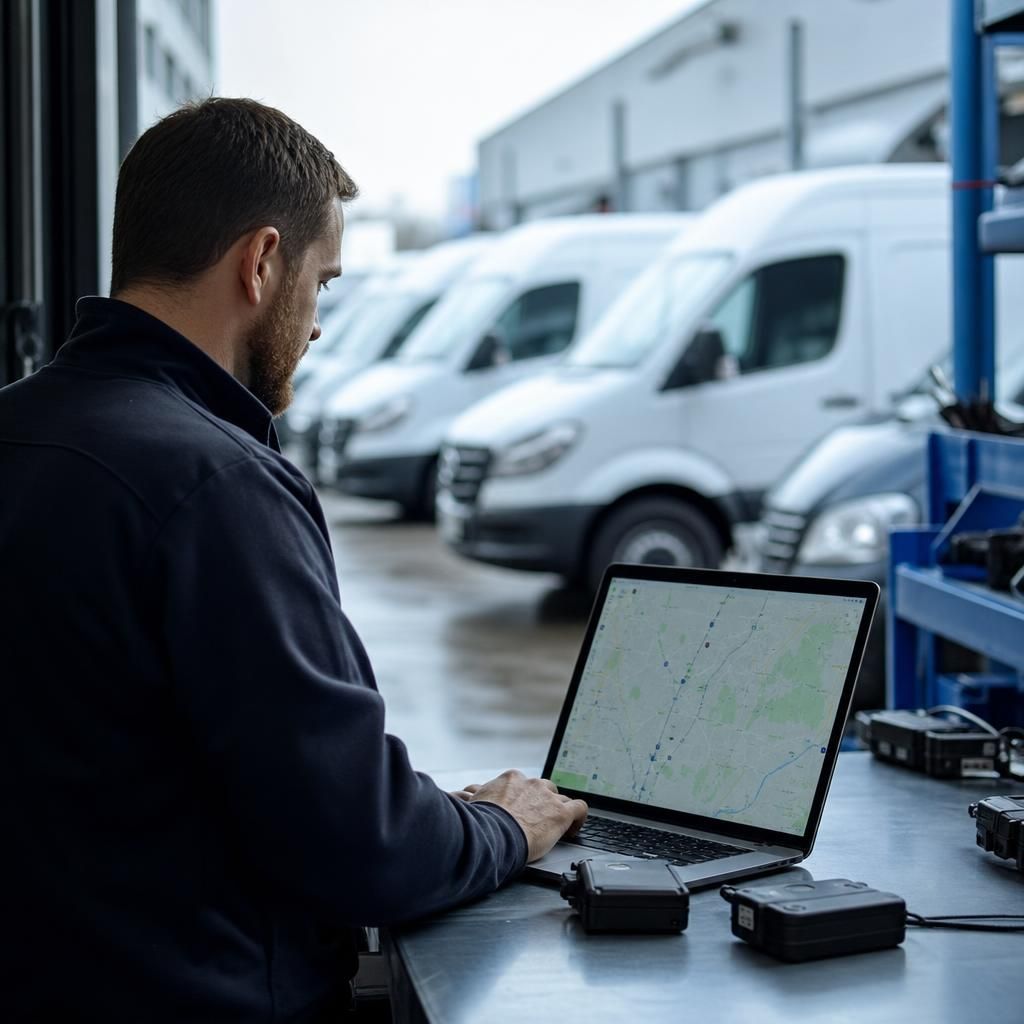 Fleet of vans efficiently tracked with GPS devices