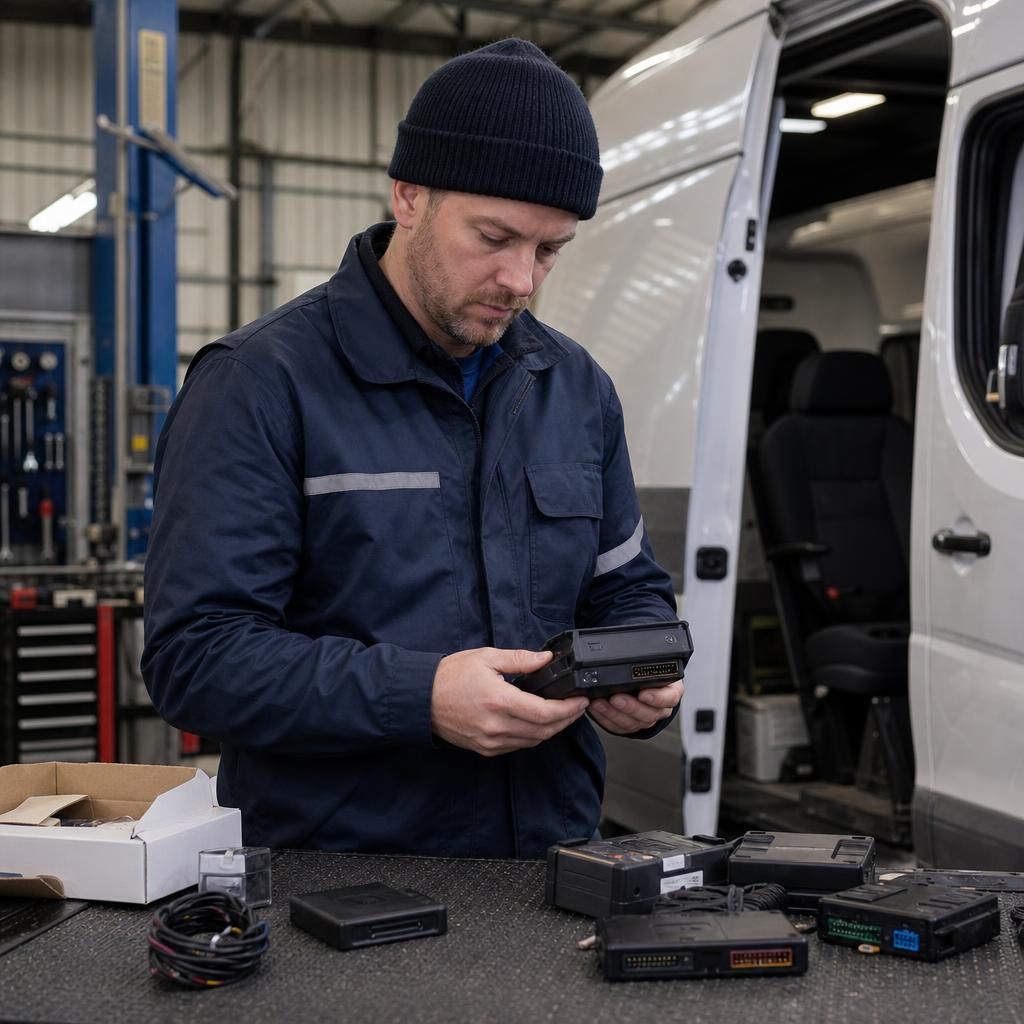 Delivery van with tracking device