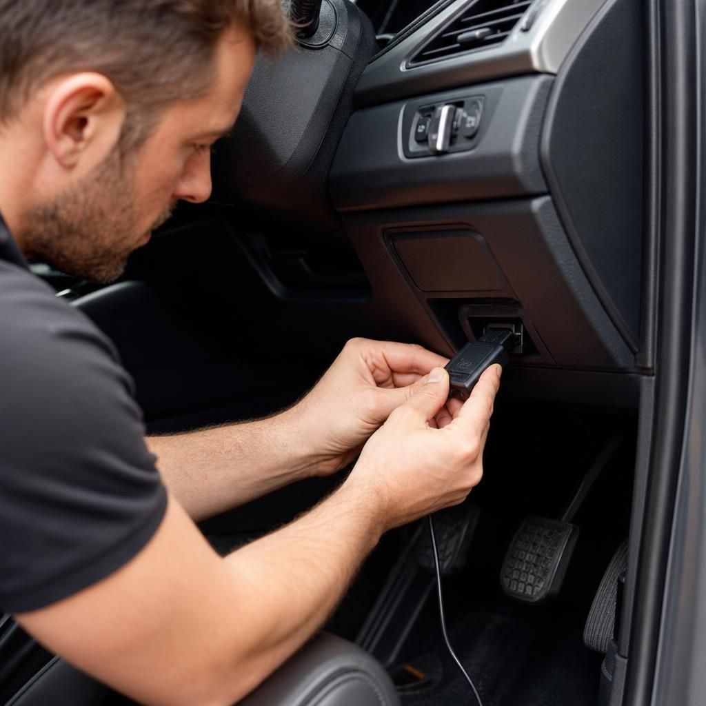 Fleet of delivery vans equipped with OBD trackers