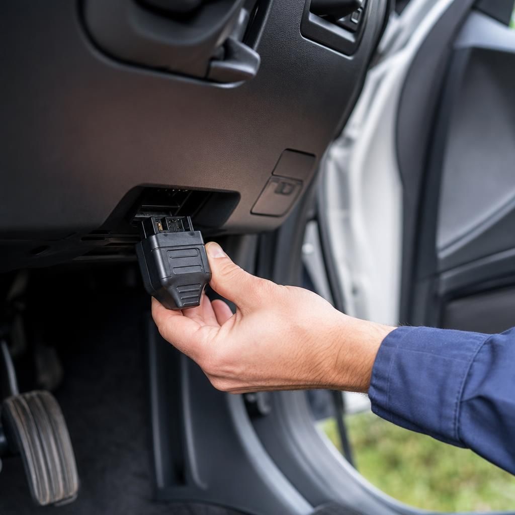 Driver and fleet manager reviewing dashboard data