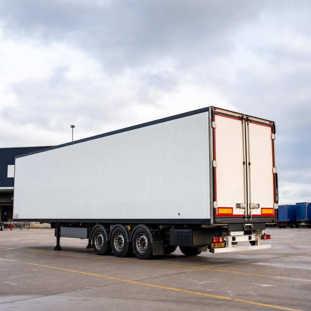 Trailer securely parked in a monitored area