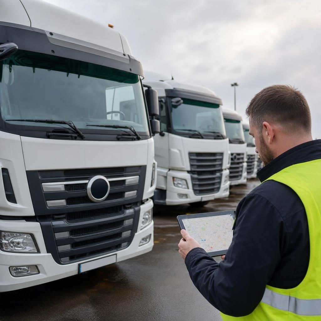 Truck with secured cargo