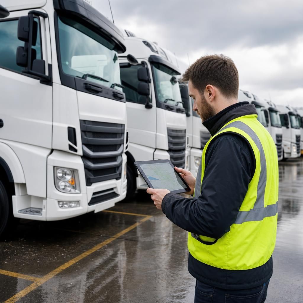 Truck under maintenance after GPS alert
