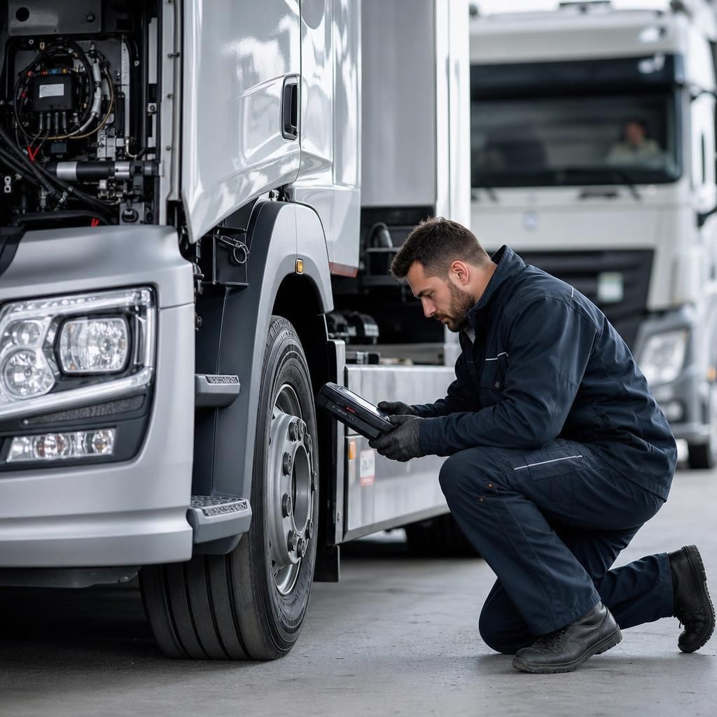 Truck with emissions pollution technology