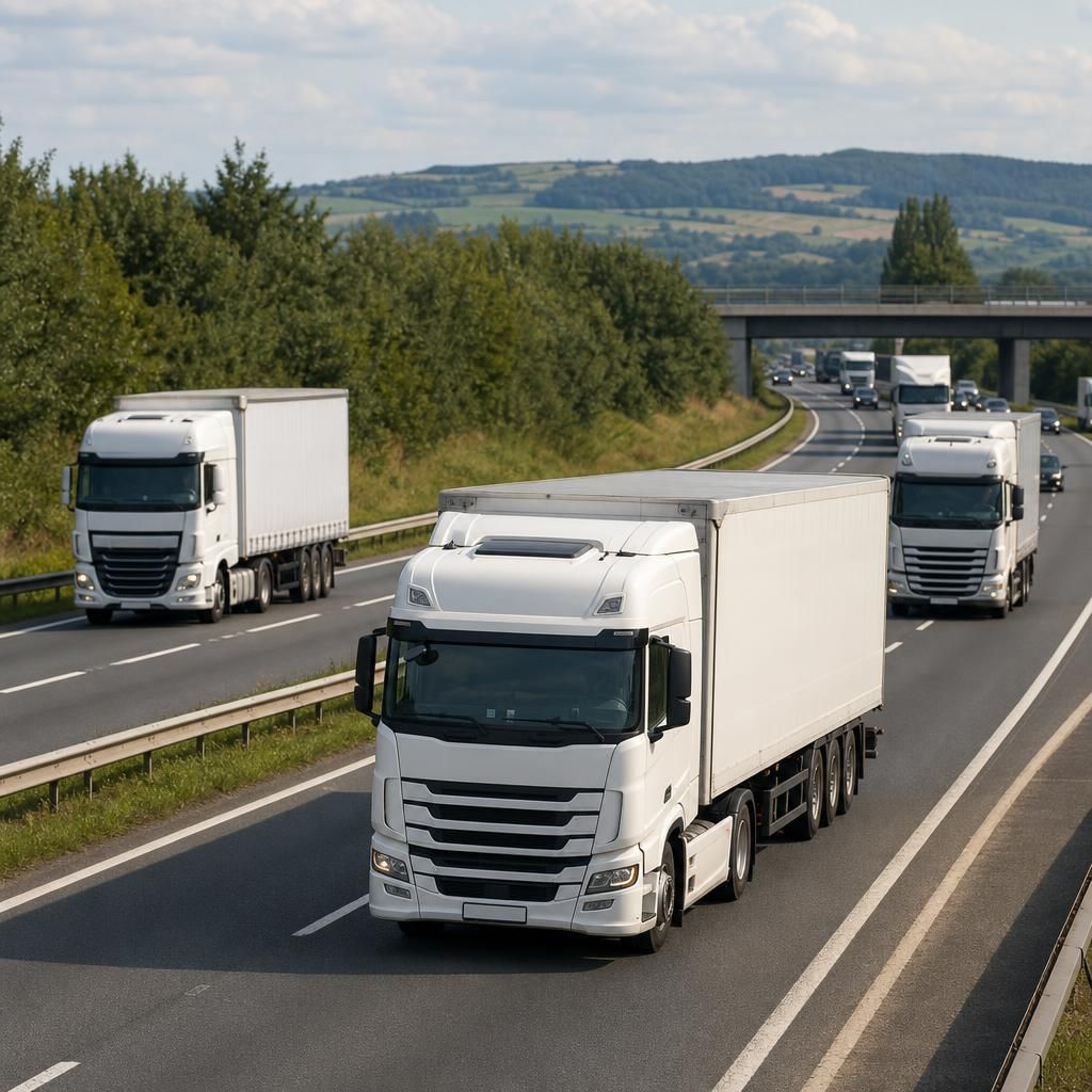 Truck with satellite GPS connection