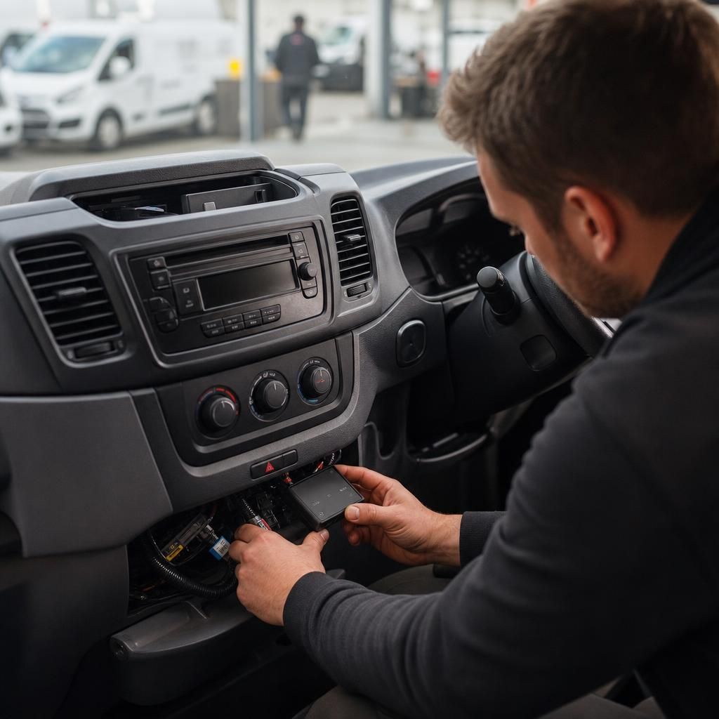 Secure van with GPS tracker