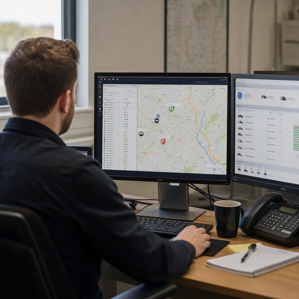 GPS tracking dashboard on a computer screen